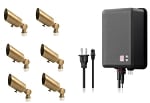 6 Pack-Moran Series - LED Landscape Spot Light Kit| Solid Brass, 2700K MR11 Bulb & 100W Low Voltage Transformer Included