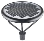 50W Kuma Series - Motion Sensor Solar LED Post Top Fixture | 7500 Lumens, Area Light, 5000K, Slip Fit Mount, Black