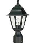 60W - LED Post Top Light | 14 Inch, Lantern Style, Black Housing, E26 Base