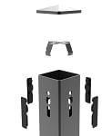 4 inch Square Water proof Cover for Light Pole - Bronze