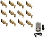12 Pack - Moran S Series LED Landscape Spot Light - Solid Brass - 2700K LED - MR11 Bulb & 150W Tengara Series Transformer Included