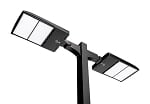 NextGen IV Series - Parking Lot Light Package | 1 x 15 Foot Pole + 2 of the 300W Parking Lot Lights with Photocell, Black
