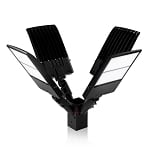 NextGen IV Series - Parking Lot Light Package | 4 of the 300W Lights with Photocell + Compact Quad Tenon Adapter, Black
