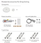 Suspension Hardware Kit for Drop Ceiling Pendant Installation
