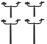 Tennis Court Light Package | 4 x 20 Foot Pole with Bullhorn + 8 of the 300 Watt Sports Light, Bronze