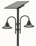 Bell Arm Mount Extension for Solar Pole Kit - 2.36 inch diameter size - Black Housing