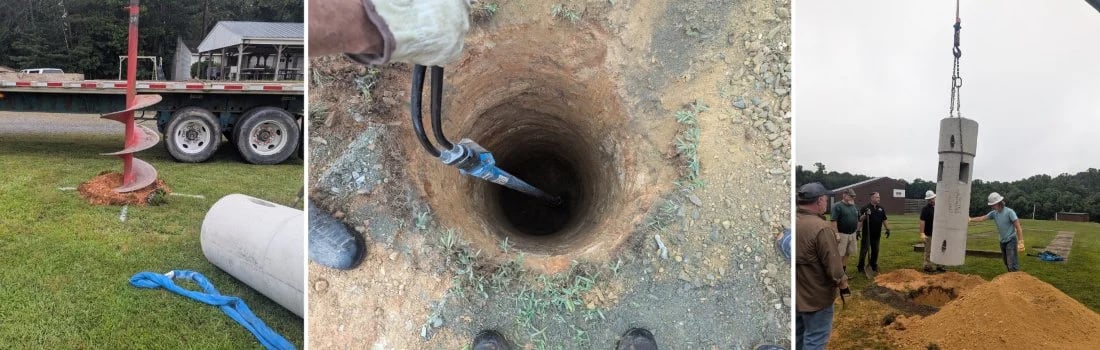 light pole installation - trap range lighting