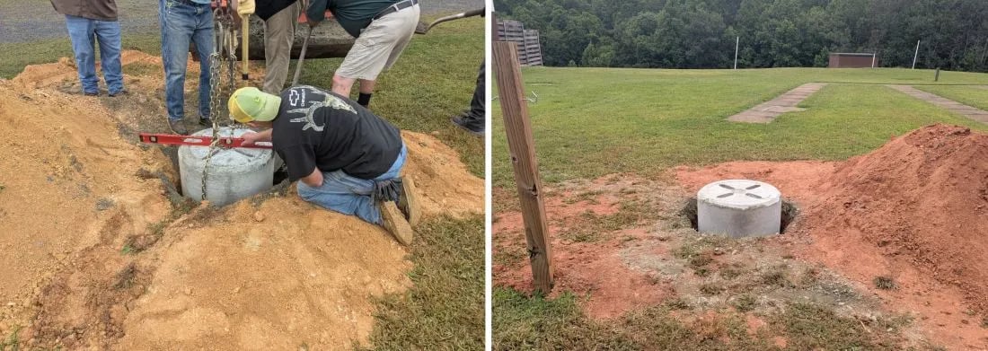 light pole ground leveling - trap range lighting