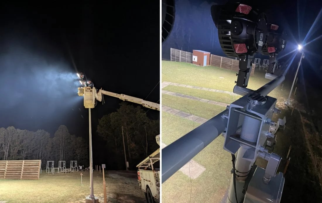LED Lights Aimed at Night