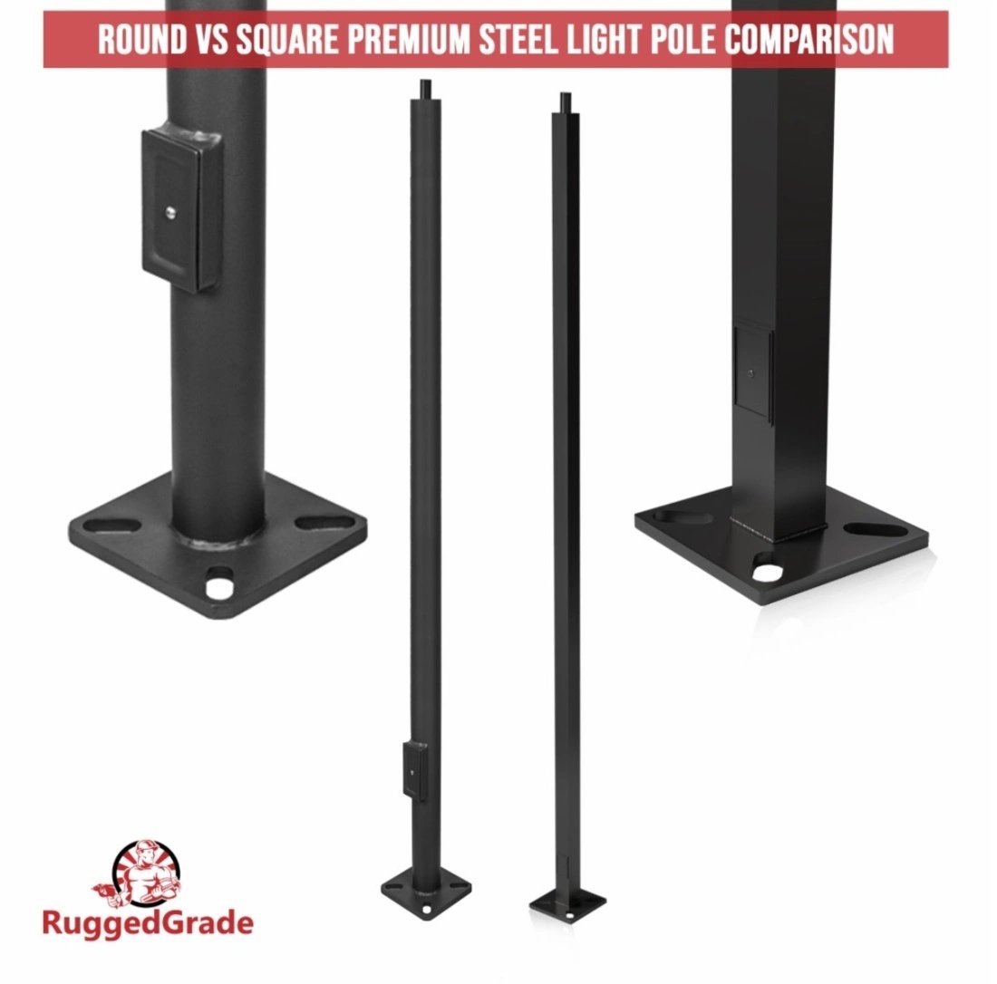 Industrial Grade 15 Foot LED Light Poles