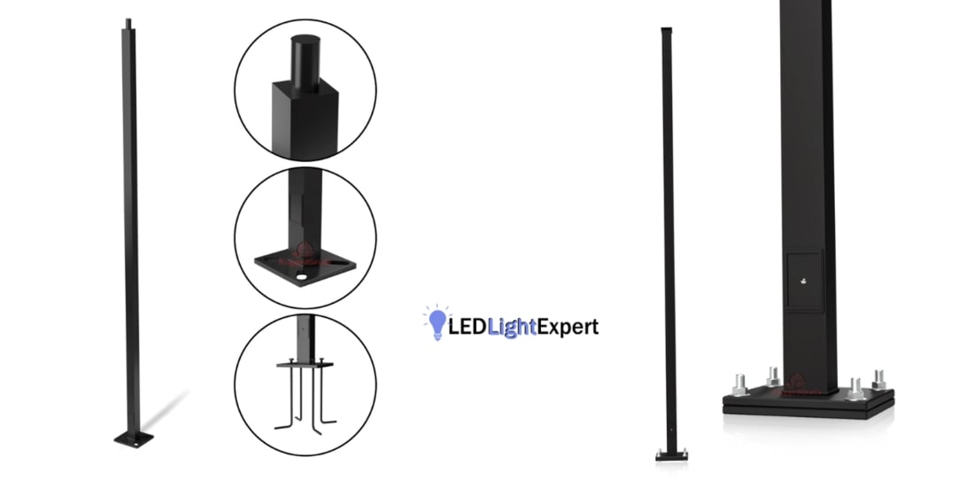 Commercial 15 ft LED Light Poles for Parking Lots