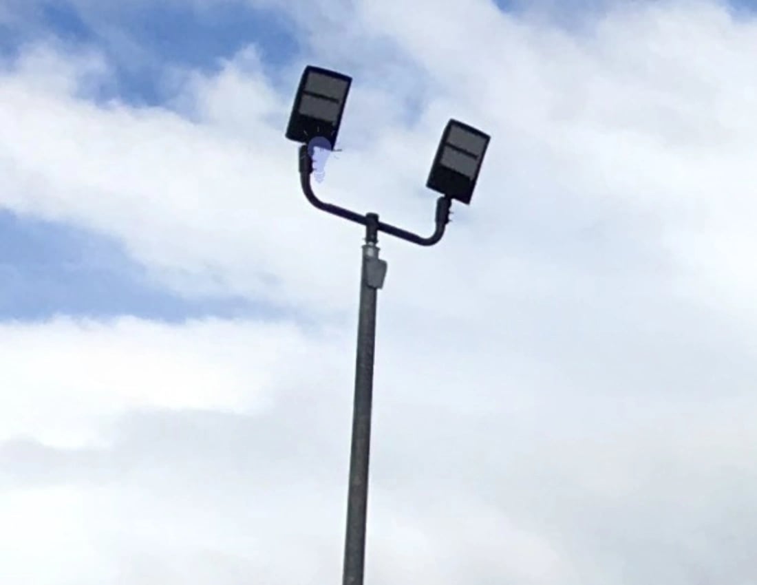 Professional LED Parking Lot Lights on 15 Foot Poles