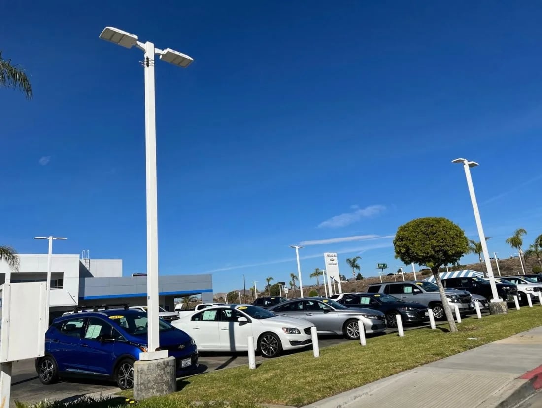 White Light poles Installation